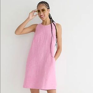J Crew Button Back Linen Shift Dress, Size M